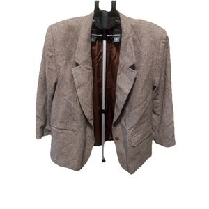 Pendleton Men's  Vintage 100% Virgin Wool Plaid Blazer USA Gray Tan Brown